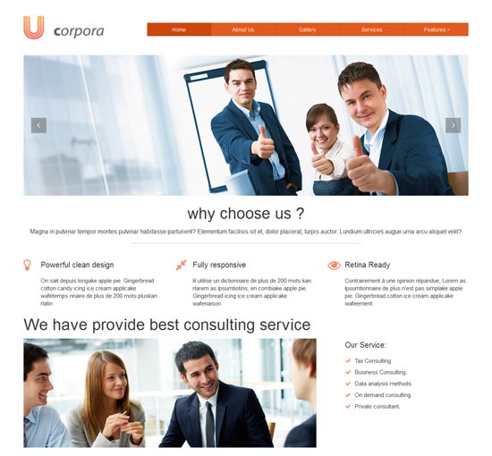 Ucorpora free HTML5 corporate template